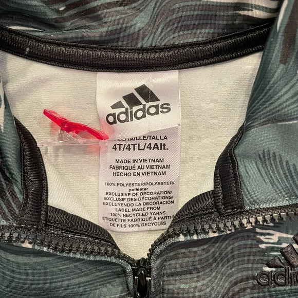 Adidas Wave Camo Zip Up Track Jacket Boys 4T - Picture 4 of 5